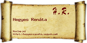 Hegyes Renáta névjegykártya